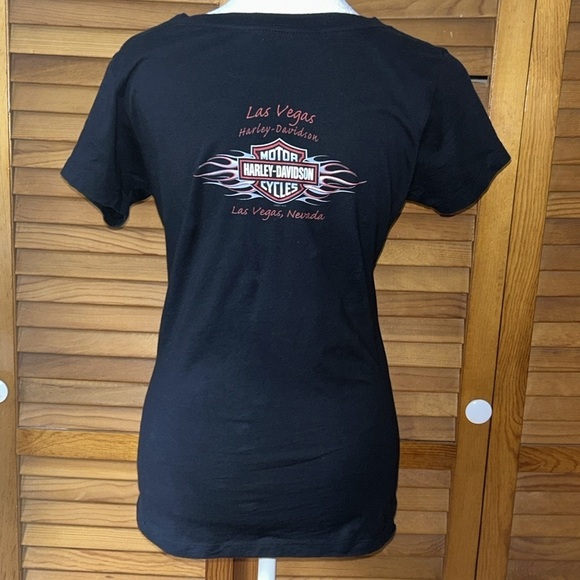 Harley Davidson Las Vegas Rhinestone Cycle T-Shirt  Size Small - Picture 6 of 9
